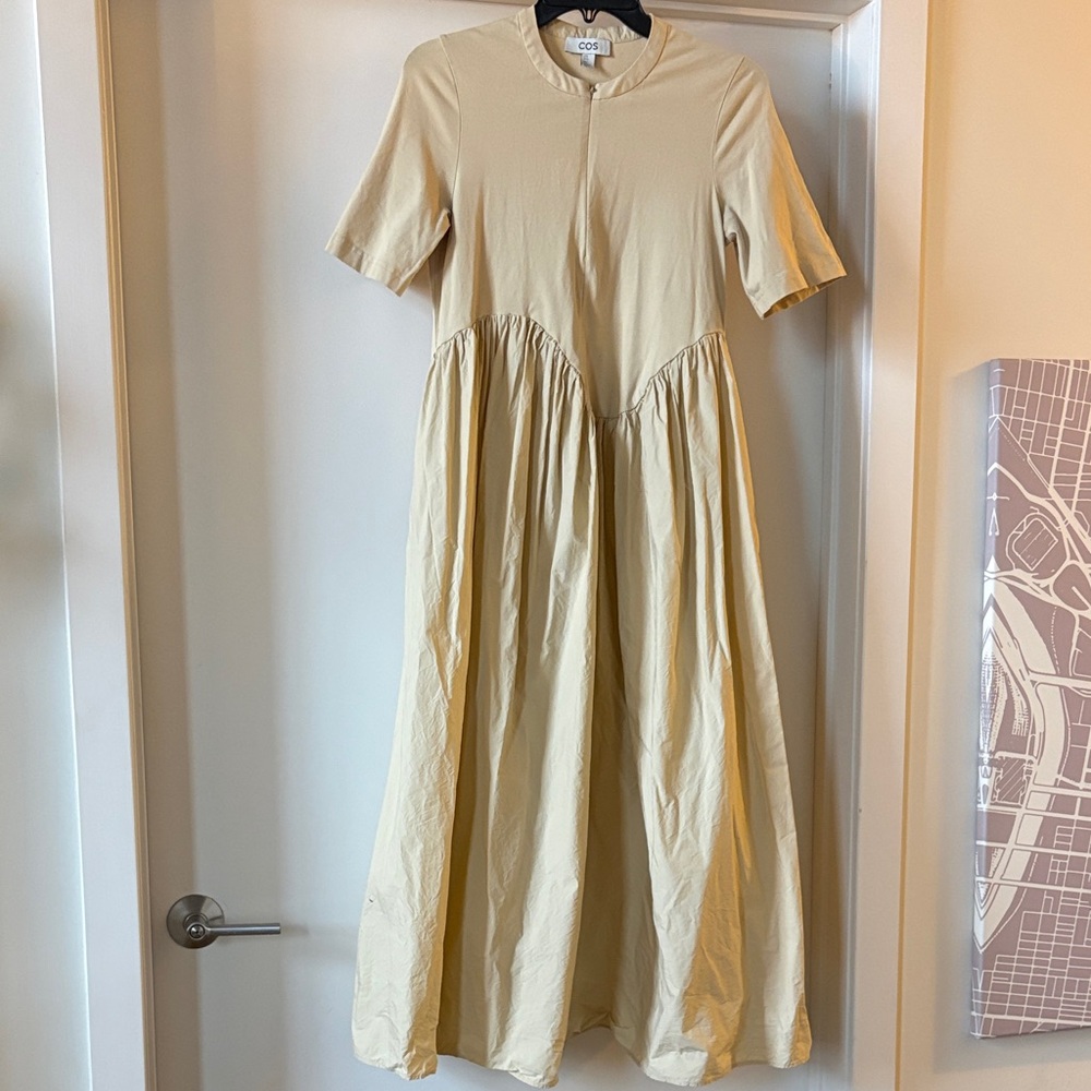 Cos Cream Midi Dress